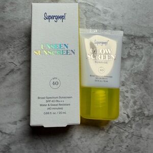 Supergoop! Unseen Sunscreen and Glow Screen Sunrise SPF 40 bundle